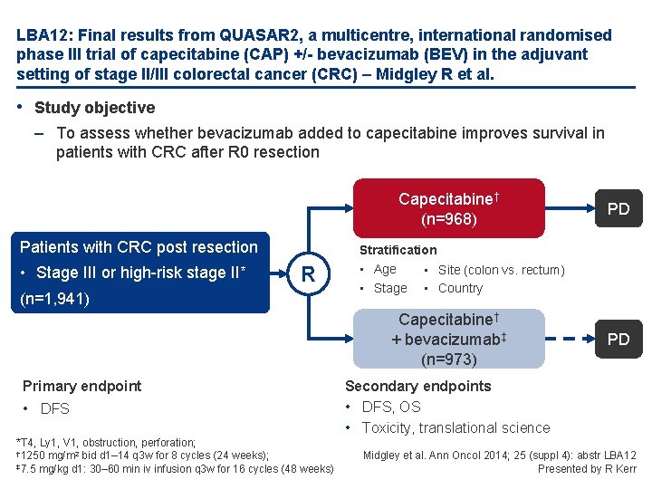 LBA 12: Final results from QUASAR 2, a multicentre, international randomised phase III trial