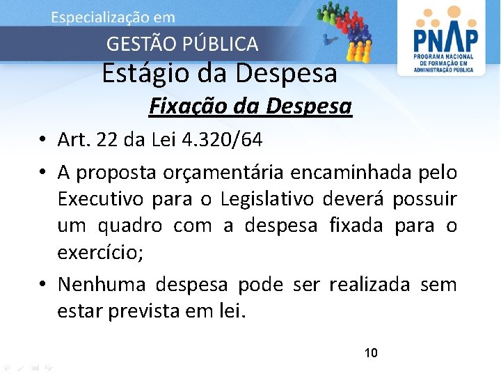 Estágio da Despesa Fixação da Despesa • Art. 22 da Lei 4. 320/64 •