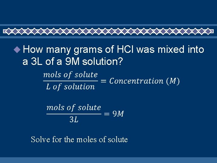  How many grams of HCl was mixed into a 3 L of a