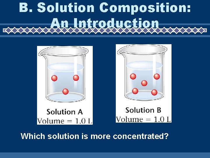 B. Solution Composition: An Introduction Which solution is more concentrated? 