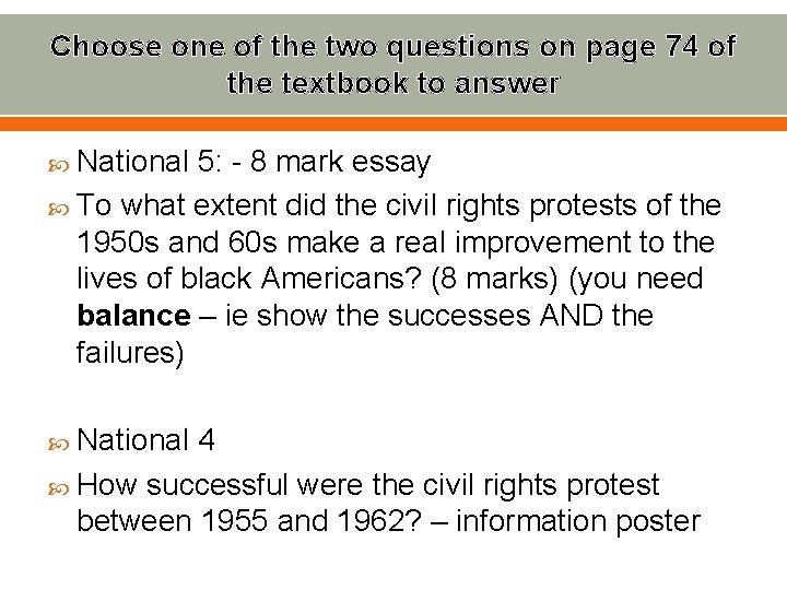Choose one of the two questions on page 74 of the textbook to answer Choose one of the two questions on page 74 of the textbook to answer