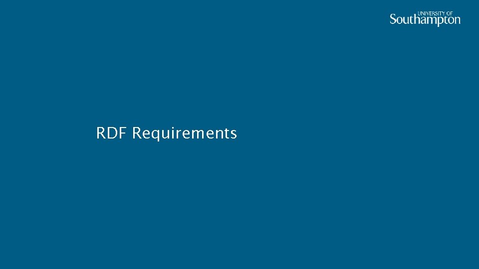 RDF Requirements 