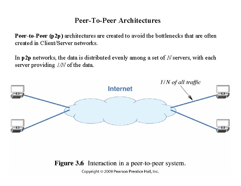 Peer-To-Peer Architectures Peer-to-Peer (p 2 p) architectures are created to avoid the bottlenecks that