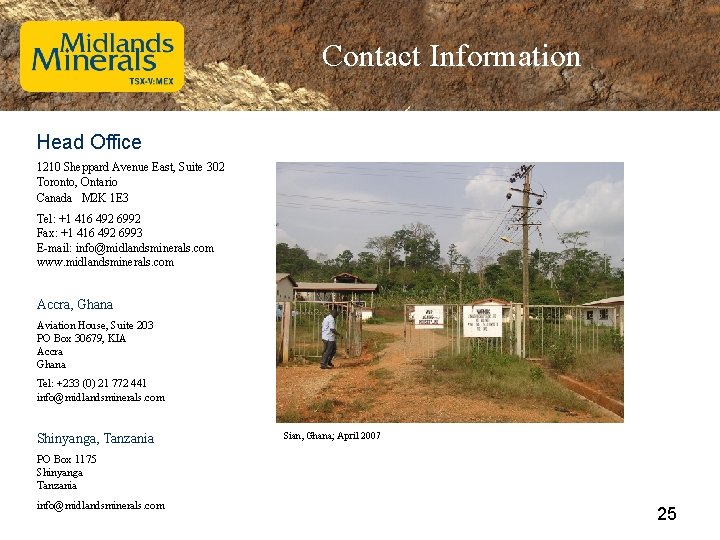 Contact Information Head Office 1210 Sheppard Avenue East, Suite 302 Toronto, Ontario Canada M