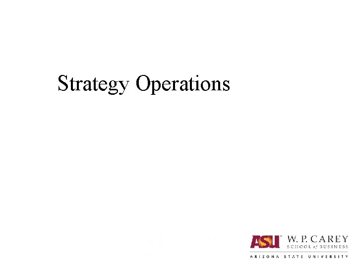 Strategy Operations 