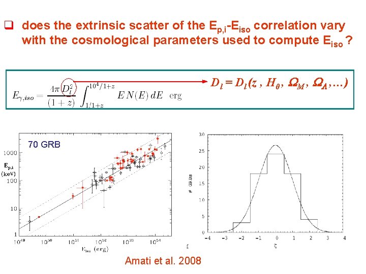 q does the extrinsic scatter of the Ep, i-Eiso correlation vary with the cosmological