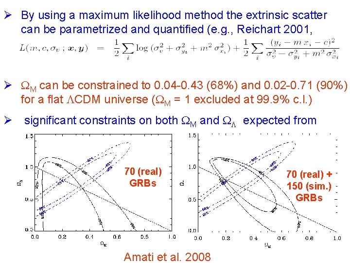 Ø By using a maximum likelihood method the extrinsic scatter can be parametrized and