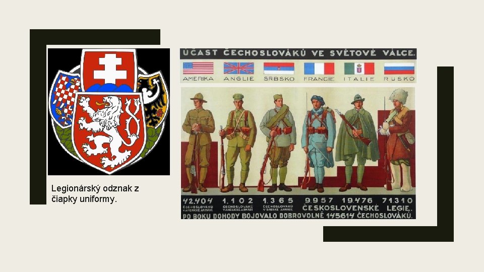 Legionárský odznak z čiapky uniformy. 