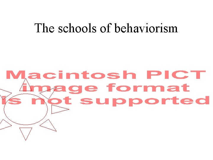 The schools of behaviorism 