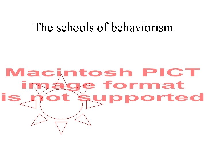 The schools of behaviorism 