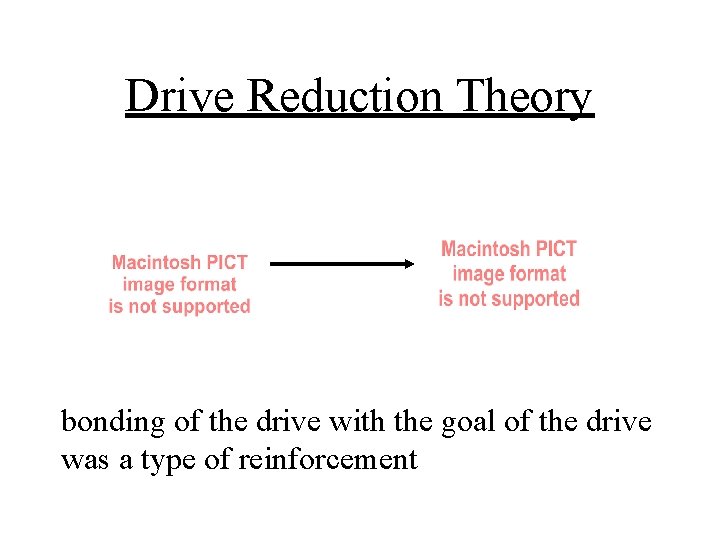 Drive Reduction Theory bonding of the drive with the goal of the drive was