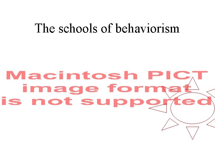 The schools of behaviorism 