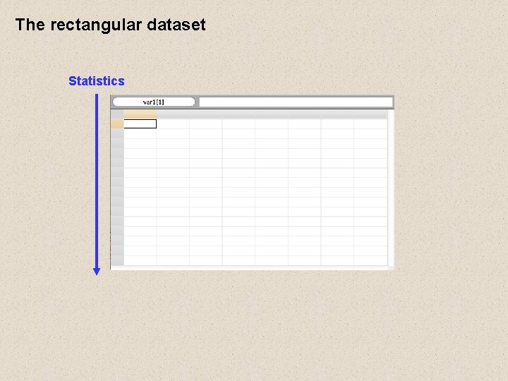 The rectangular dataset Statistics The rectangular dataset Statistics
