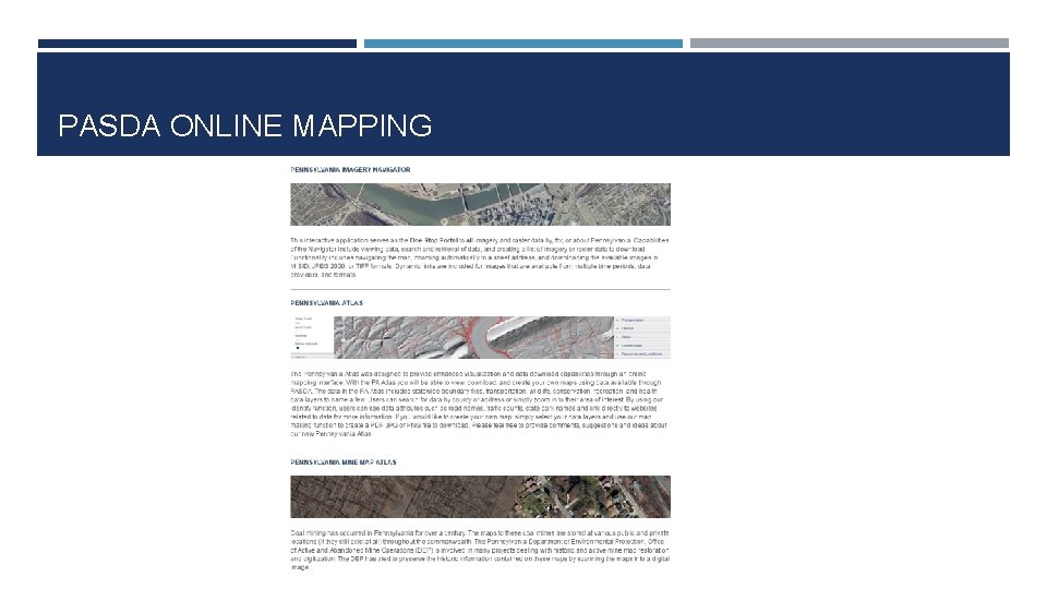 PASDA ONLINE MAPPING 