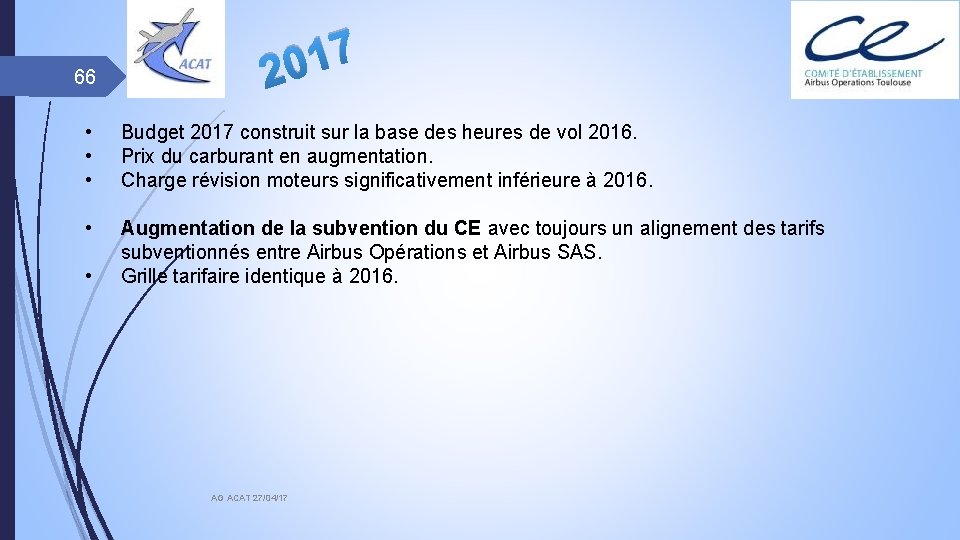 66 7 1 20 • • • Budget 2017 construit sur la base des