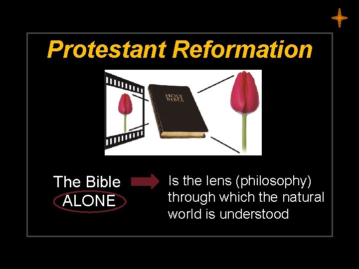 Protestant Reformation The Bible ALONE Is the lens (philosophy) through which the natural world