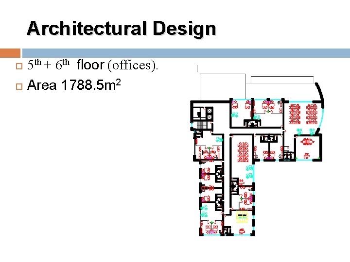 Architectural Design 5 th + 6 th floor (offices). Area 1788. 5 m 2