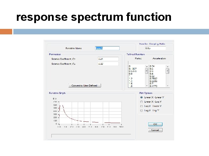response spectrum function 