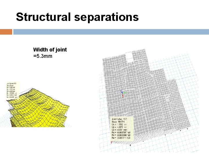 Structural separations Width of joint =5. 3 mm 