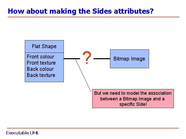 How about making the Sides attributes? Flat Shape Front colour Front texture Back colour