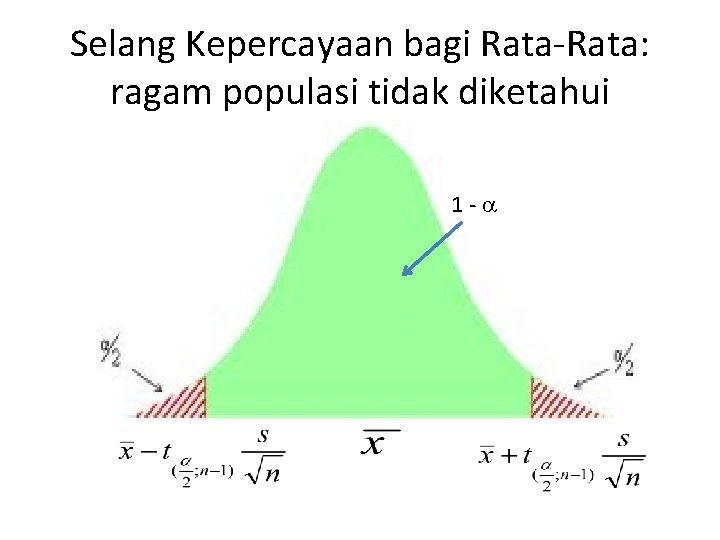 Selang Kepercayaan bagi Rata-Rata: ragam populasi tidak diketahui 1 - 