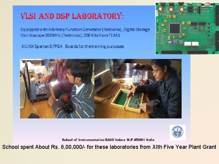 School spent About Rs. 8, 000/- for these laboratories from XIth Five Year Plant
