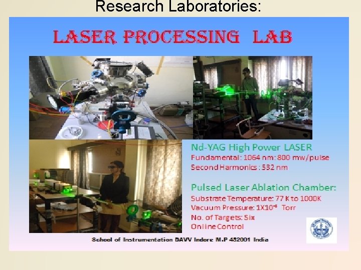 Research Laboratories: 