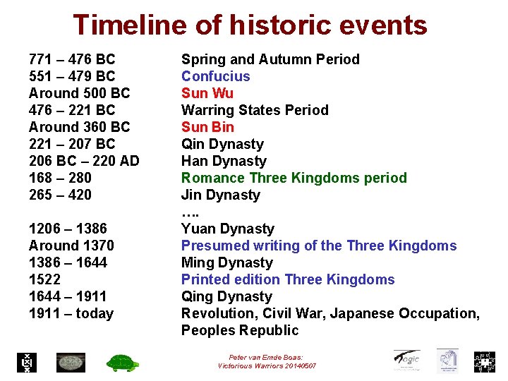 Timeline of historic events 771 – 476 BC 551 – 479 BC Around 500