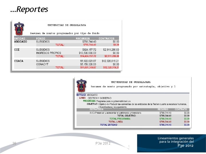 …Reportes 36 P 3 e 2012 