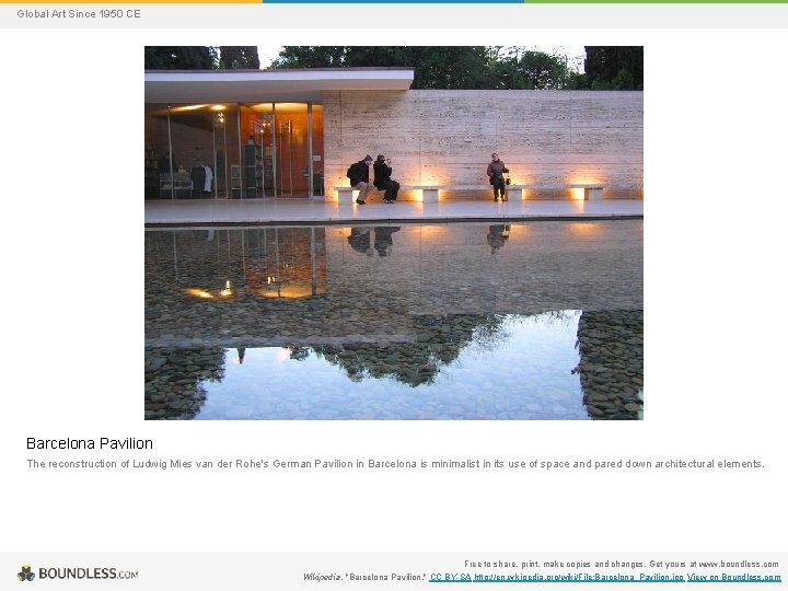 Global Art Since 1950 CE Barcelona Pavilion The reconstruction of Ludwig Mies van der