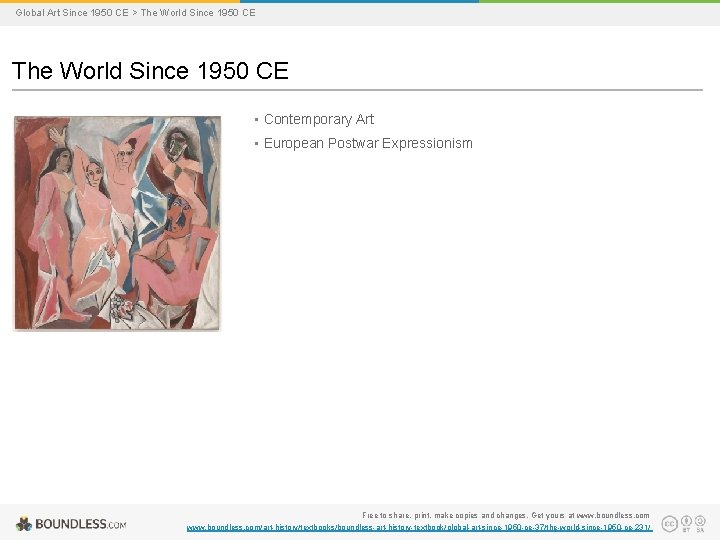 Global Art Since 1950 CE > The World Since 1950 CE • Contemporary Art