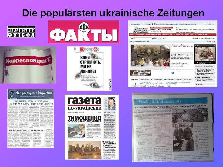 Die populärsten ukrainische Zeitungen 