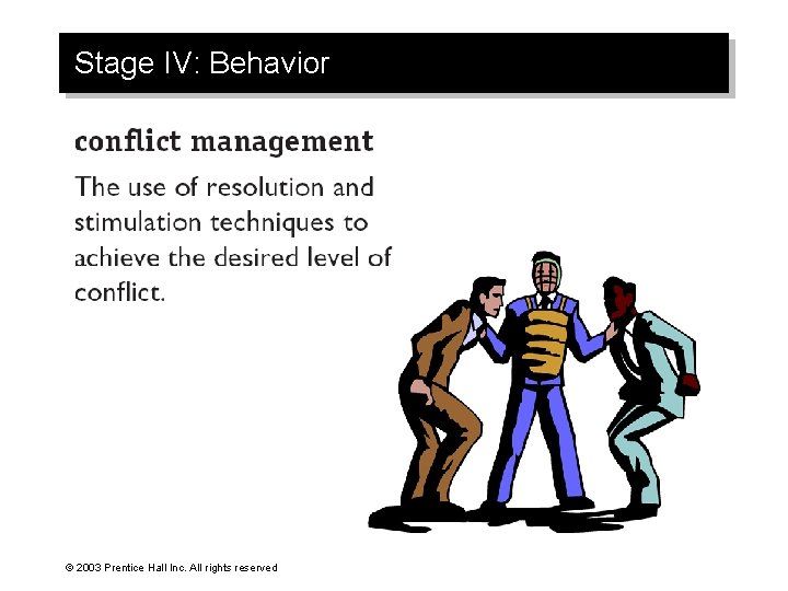 Stage IV: Behavior © 2003 Prentice Hall Inc. All rights reserved 