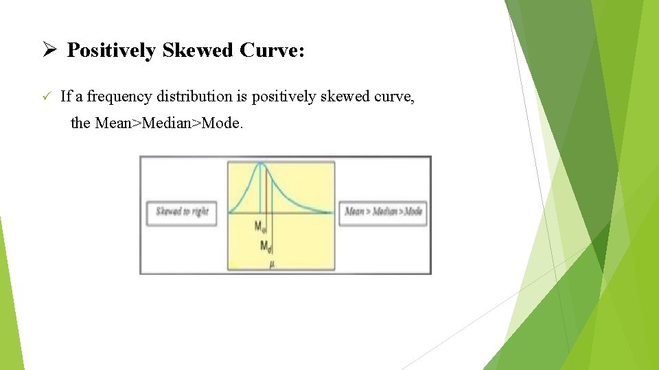 Ø Positively Skewed Curve: ü If a frequency distribution is positively skewed curve, the