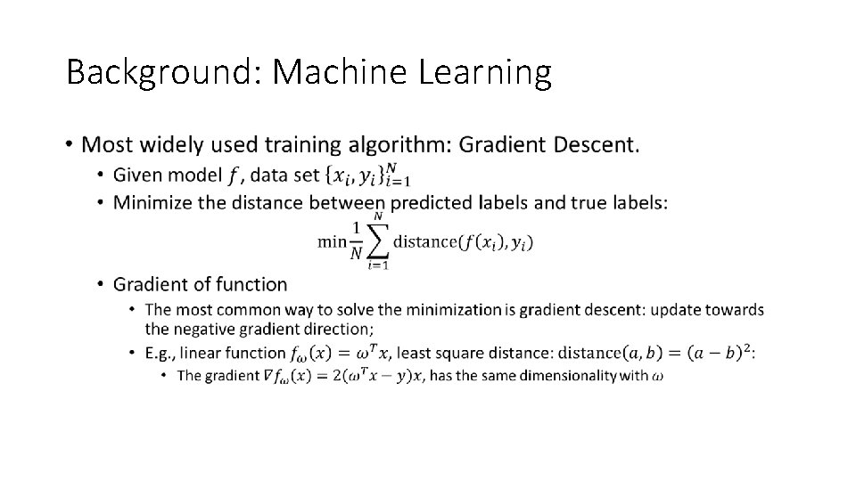 Background: Machine Learning • 