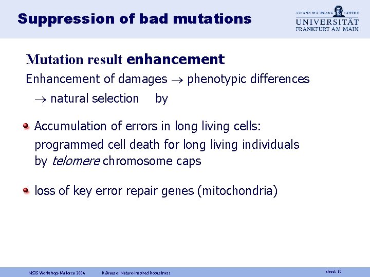 Suppression of bad mutations Mutation result enhancement Enhancement of damages phenotypic differences natural selection