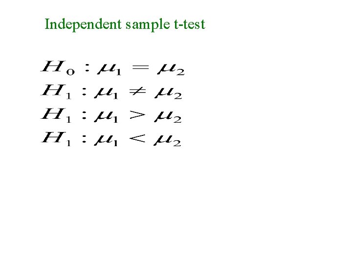 Independent sample t-test 