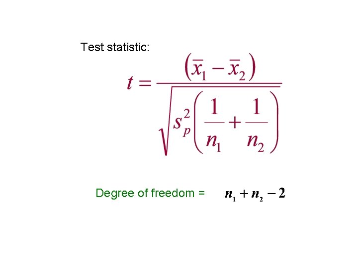 Test statistic: Degree of freedom = 