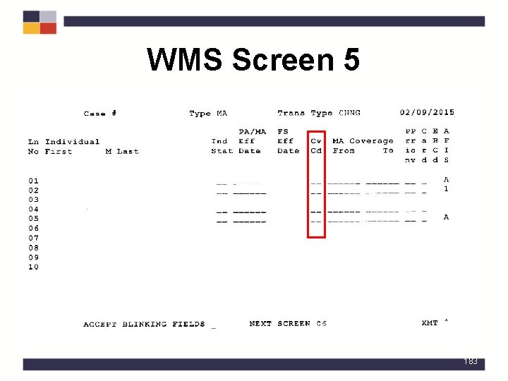 WMS Screen 5 183 