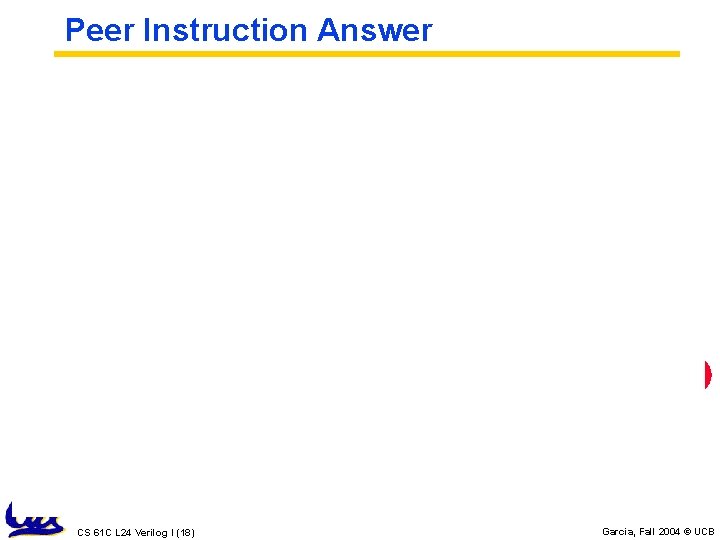 Peer Instruction Answer • How many mistakes in this module? module test(X); output X; Peer Instruction Answer • How many mistakes in this module? module test(X); output X;