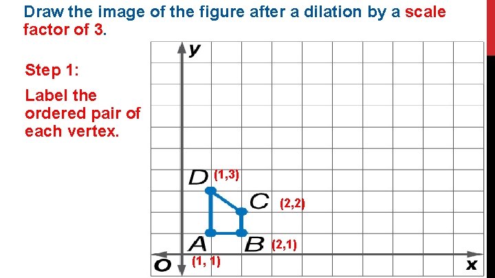 Draw the image of the figure after a dilation by a scale factor of