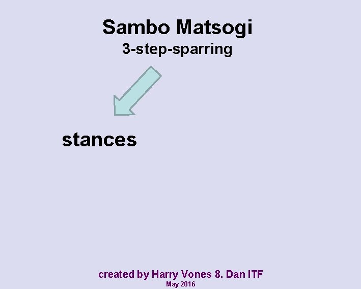 Sambo Matsogi 3 -step-sparring stances created by Harry Vones 8. Dan ITF May 2016