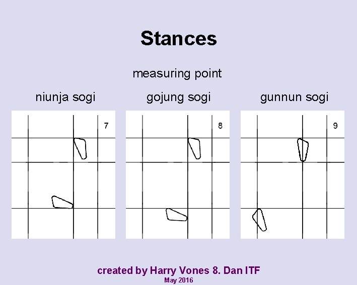 Stances measuring point niunja sogi gojung sogi gunnun sogi created by Harry Vones 8.