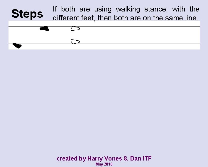 Steps If both are using walking stance, with the different feet, then both are