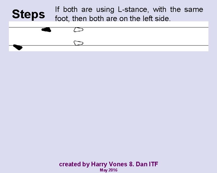 Steps If both are using L-stance, with the same foot, then both are on