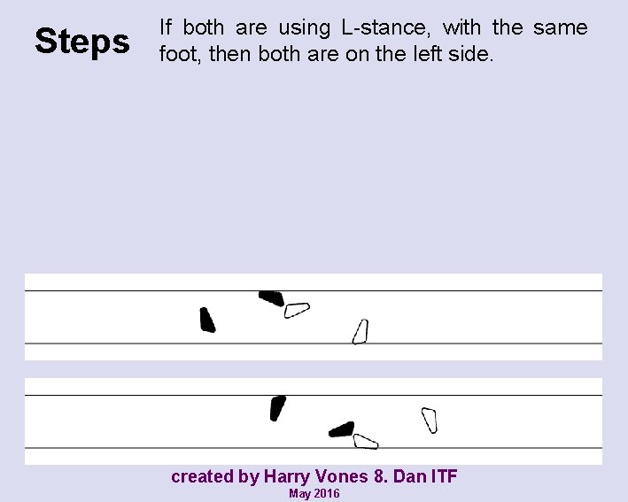 Steps If both are using L-stance, with the same foot, then both are on