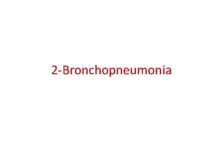 2 -Bronchopneumonia 