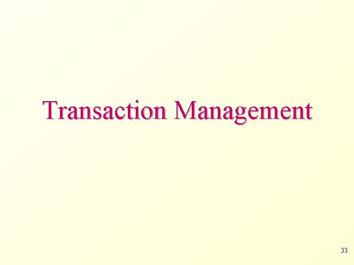 Transaction Management 33 