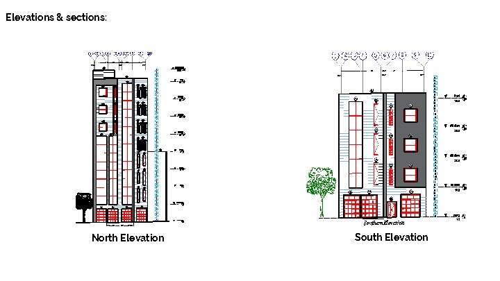 Elevations & sections: North Elevation South Elevation 