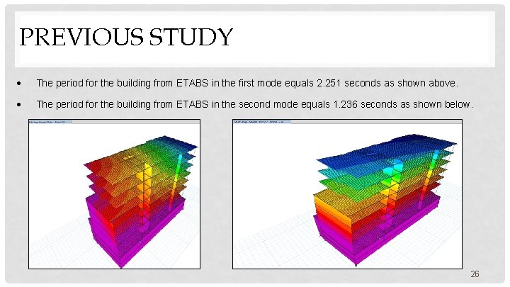 PREVIOUS STUDY The period for the building from ETABS in the first mode equals